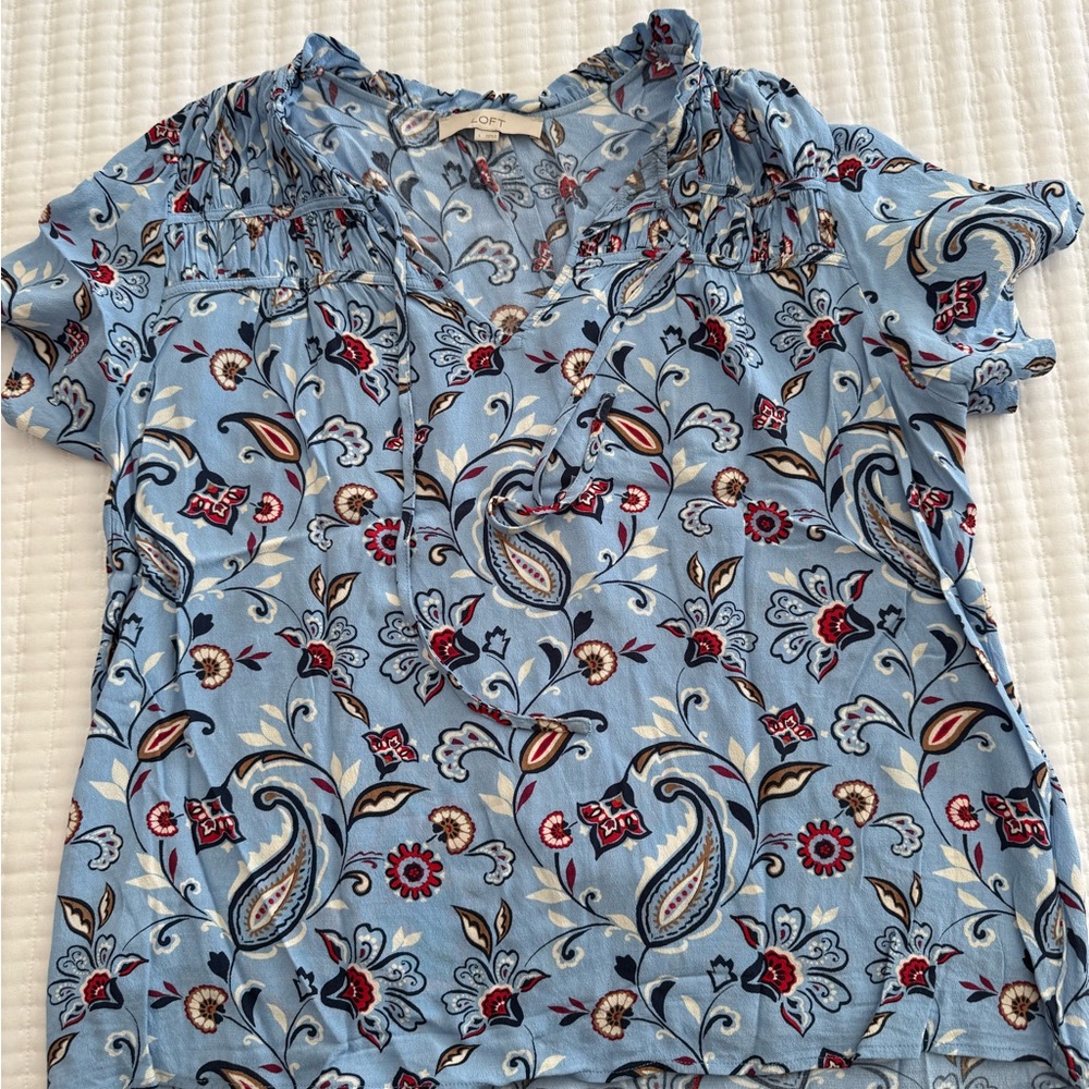 LOFT Blue Floral Women's Blouse